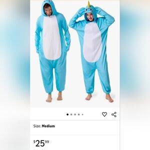 Large Narwhal Hooded Onesie - Pajama, Costume For Adults